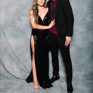 Black Sequin Dress w/ Slits